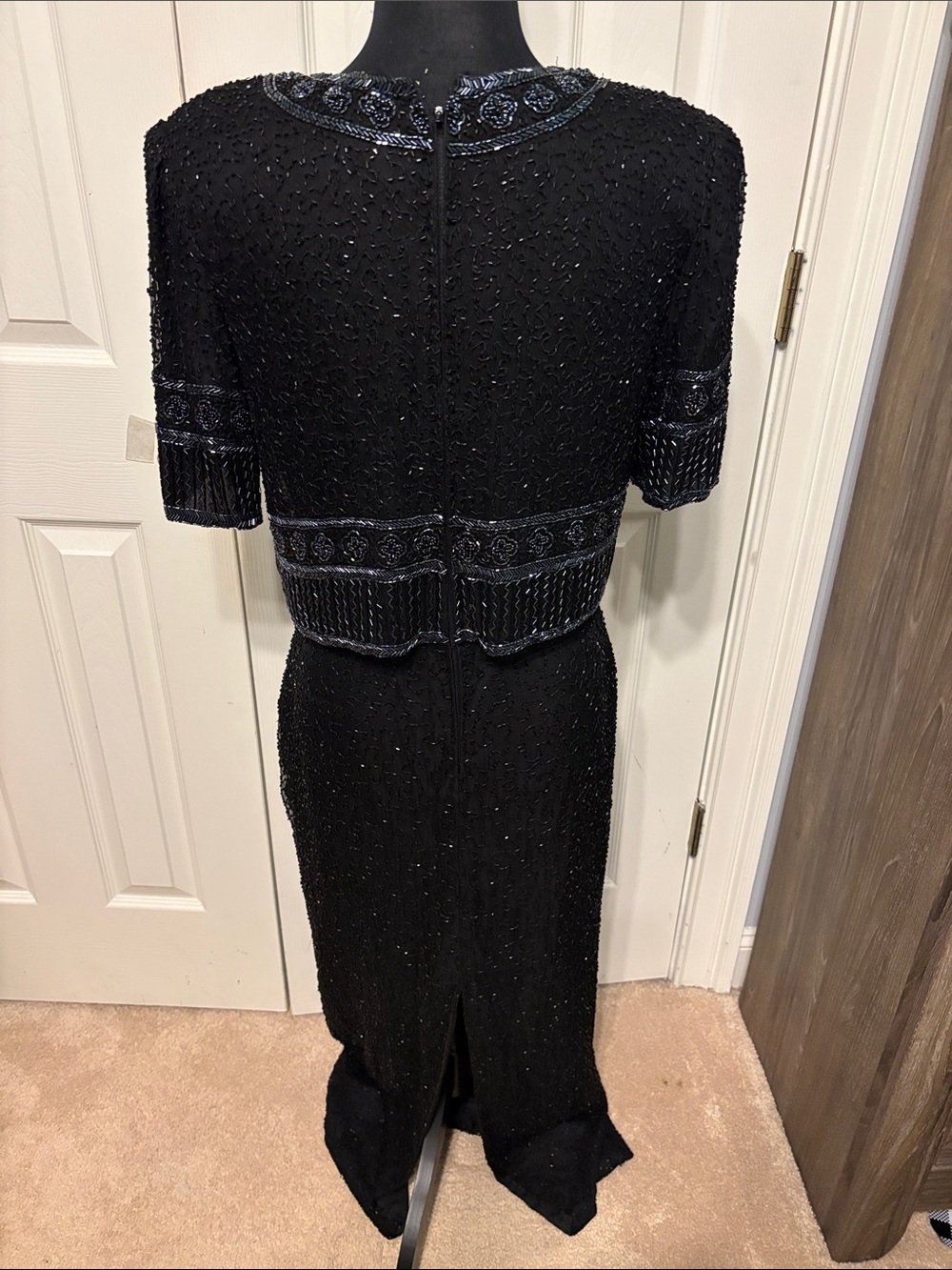 Laurence Kazar Vintage Silk Hand Beaded Evening Gown - Picture 5 of 9
